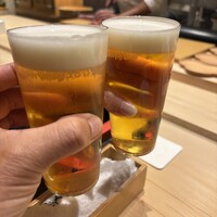 すし昇 - 生ビールでかんぱ〜い♪