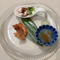 礼華　青鸞居 - 一口前菜三種盛り合わせ①