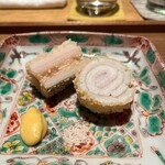 日本料理FUJI - あさはた蓮根と太刀魚のおかき揚げ　太刀魚の水分がほとばしります