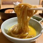 銀婚湯 - 夕食の〆のうどん。