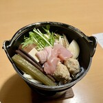 銀婚湯 - 夕食の鶏鍋。
