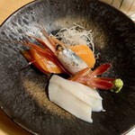 銀婚湯 - 夕食のお刺身。