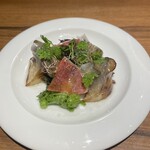 Osteria Pianino - 牡蠣のコンフィと蕪のロースト イベリコラルド添え