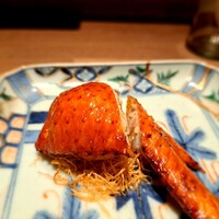 桃仙閣 東京 - ⚫焼き物
                    「手羽先 空豆  松葉蟹」