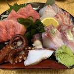 須賀乃湯 - 刺身も充実。