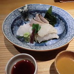 日本料理 幸庵 - 造り：鱧、アイナメ、真蛸湯引き