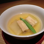 日本料理 幸庵 - 煮物：冬瓜と穴子の炊き合わせ