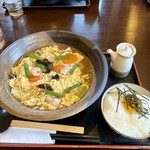 うどん屋  開都 - 黒かいと×ミニとろろ丼