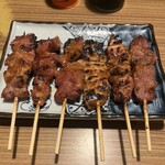 やきとり喜よし 東口本店 - 本日のオーダー！みそ焼き6本盛り！絶品でした…(T . T)