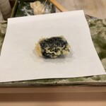 天白 - 真鱈の白子の海苔巻き天麩羅