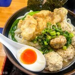 麺紡 - 鶏つくね とり天追加 うおとりとんぶっかけ
