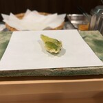 天白 - オクラの花の天麩羅