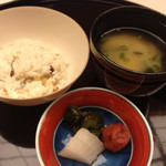 四季乃 - 豆ご飯、味噌汁、香の物