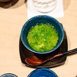 寿司つばさ - ホタテと菜の花の茶碗蒸し