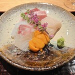 割鮮 入たに - 【 割鮮 】明石の鯛　鳥取のひっさげ　北海道のあおりいか、うに、帆立