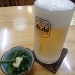 みさき庵 - 生ビール お通し