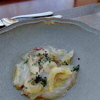 イリエスケープ - 鯛のカルパッチョ♡酸味の穏やかなドレッシングとなめらえな舌触りの真鯛♫