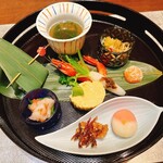 厨 花膳 - 八寸 だし巻き卵他