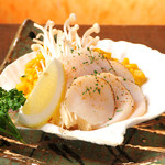 Butter-grilled scallops