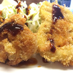 おふくろ亭 - フライ2品で100円！ 鳥と蓮根。キャベツは自由。