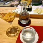 築地寿司清 - 自家製塩辛と日本酒