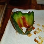 彩 - 味噌きゅうりの味噌入れ(きゅうり先端くり抜き)