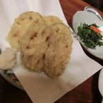 酒仙房　金生 - ＜2014年6月＞女子会～(^○^)。蓮根の天ぷら。300円。大きなのが5つ！1個６０円って考えたら安い！