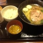 北海道らぁめん 伝丸 - 塩ラーメン＆卵かけご飯♬