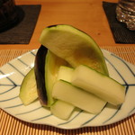 栞庵 やましろ - 水茄子と瓜の香の物