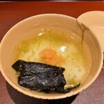 馳走 啐啄一十  - 【写真②】虎河豚の白子(山口県上関町)と十六島海苔(島根県出雲市)の銀餡仕立て