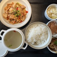湘南飯店 - ランチセット④五花肉蒸鲍鱼
