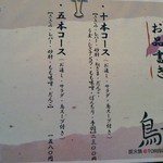 鳥すけ - 外にあったメニュー看板(2014.6)