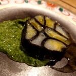 ウエストパパ - 長葱のモザイク・ほうれん草のソース