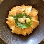 割烹 水天閣 - ヒラメの漬け丼