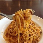 Itariantomatokafesuperiore - ステッペンチーズの黒毛和牛ボロネーゼ、麺はこんな感じ@2014/6/29