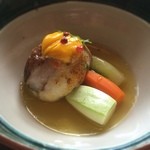 Kuriente Kawabata - 魚料理は甘鯛と毛蟹の蒸し物