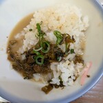 純とんこつ無双 - 御飯にスープと辛子高菜を入れて、締めましたとさ❗️