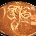 麺匠 竹虎 - <'14/06/26撮影>海老豚骨つけ麺(300g) 930円 のつけ汁の中のつけ麺