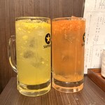 下北沢 鳥田むら - 鬼おろしグレープフルーツサワー、鬼おろしみかんサワー