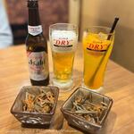 時間無制限 食べ飲み放題 165種 匠 - お通し（420円）・完熟ミカンサワー（528円）/アサヒノンアルコールビール（528円）