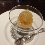 エノテカ・ラ・リコルマ - 野付産天然ほたて貝と厚岸・散布産ばふんうにのタルタル　ほたてのジュレとともに