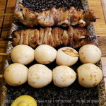 焼き鶏 青天上 - うず玉，皮，なんこつ　各\120/本