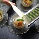 Ootsu Uochuu - 懐石コース料理の１品「蘭王卵の卵豆腐」