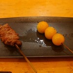 喜鈴 別邸 - 砂肝のミミとトマト串