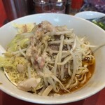 ラーメン二郎 - ミニ汁なし　生姜　青ネギ　　ニンニク少し　脂少し