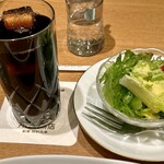 丸福珈琲店 - セットの珈琲、サラダ