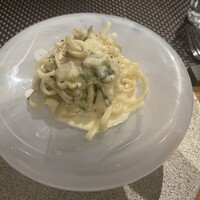 篝日 - イカとリングイネ生麺のクリームパスタ