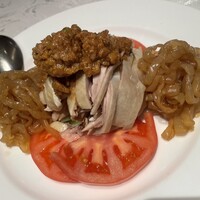 筑紫樓 銀座店 - 冷菜　クラゲと棒棒鶏