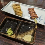 うなぎ 魚政 - 「鰻の白焼き」と「鰻の肝焼き」