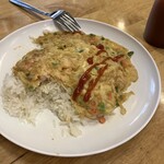 Imjai Thaifood 33  - 豚ひき肉入りのカオジャオムーサップではなく、海老と野菜バージョン。